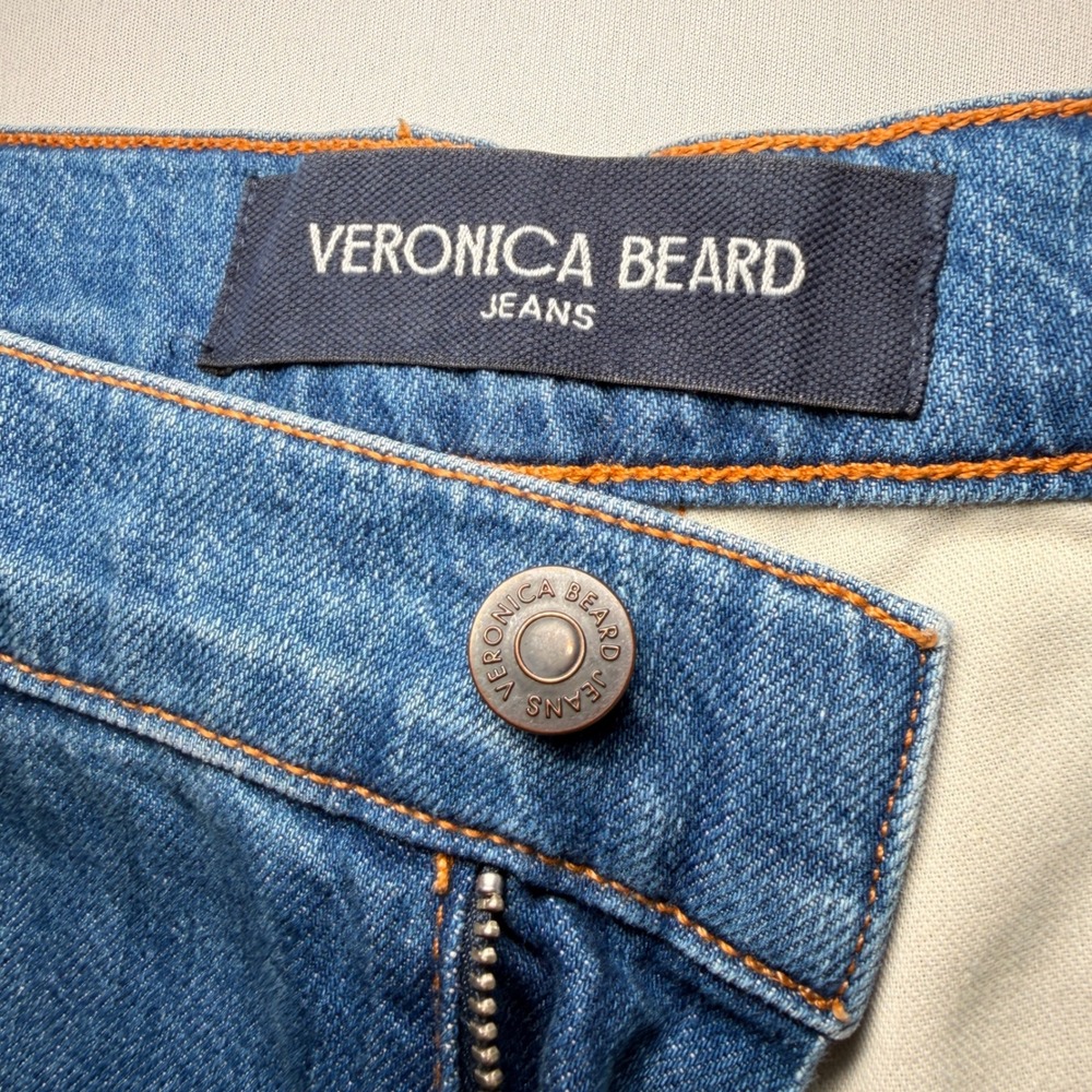 Veronica Beard Mia Wide Leg Trouser Jeans 28 High Rise Blue Pleated Capsule - Picture 6 of 13